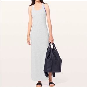 Lululemon Athletica | “Refresh” Heather Grey Cross-Back Maxi Dress